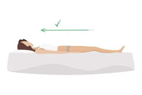 Correct sleeping body posture. Healthy sleeping position spine on orthopedic Stock Illustration