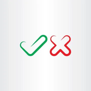 Correct true false yes no check mark vector icon Stock-Illustration