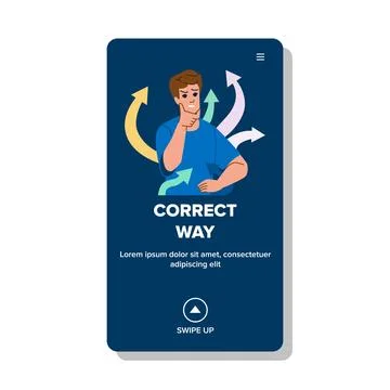 Correct way vector 스톡 일러스트