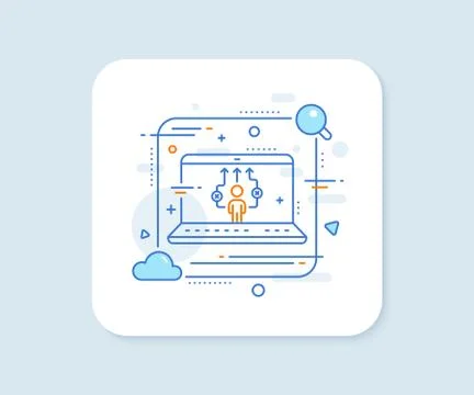 Correct working process line icon. Business way sign. Vector Stock Illustration