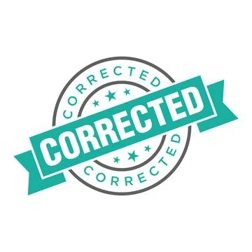 Corrected Letter Rubber Stamp Template Design Stock Illustration