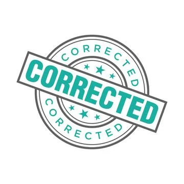 Corrected Letter Rubber Stamp Template Design Stock Illustration
