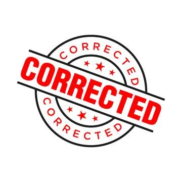 Corrected Letter Rubber Stamp Template Design Stock Illustration