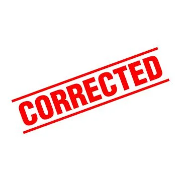 Corrected Letter Rubber Stamp Template Design Stock Illustration