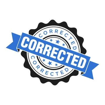 Corrected Letter Rubber Stamp Template Design Stock Illustration