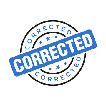 Corrected Letter Rubber Stamp Template Design Stock Illustration