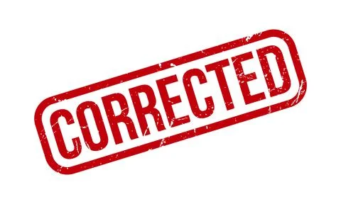 Corrected Rubber Stamp. Red Corrected Rubber Grunge Stamp Seal Vector Illus.. Stock Illustration