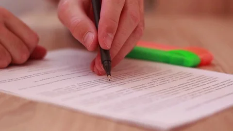 Correcting and marking the text Stock Footage 85167494