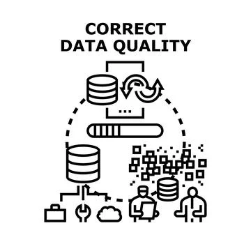 Correcting data quality and information integrity process Stock Illustration