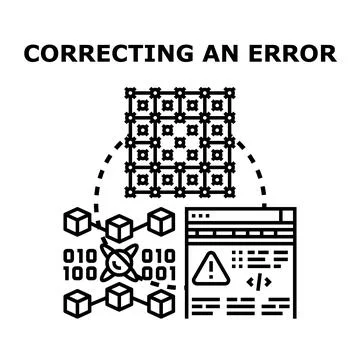 Correcting error in data system code bug Stockillustratie