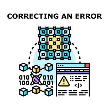 Correcting error in data system code bug Stock-Illustration