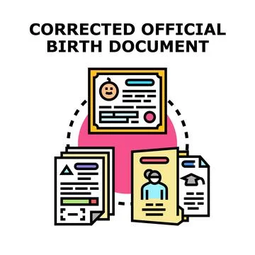 Correcting official birth document and personal identity records イラスト素材
