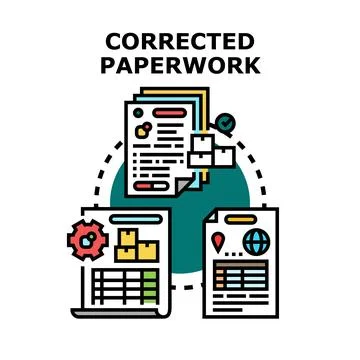 Correcting paperwork process optimizing global data management Stock Illustration
