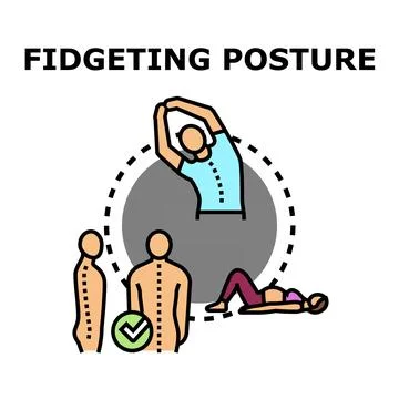 Correcting poor posture, stretching for spine health Stock Illustration