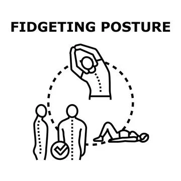 Correcting poor posture, stretching for spine health Stock Illustration
