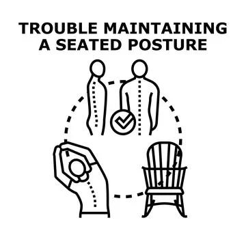 Correcting seated posture and spine health awareness Stock Illustration