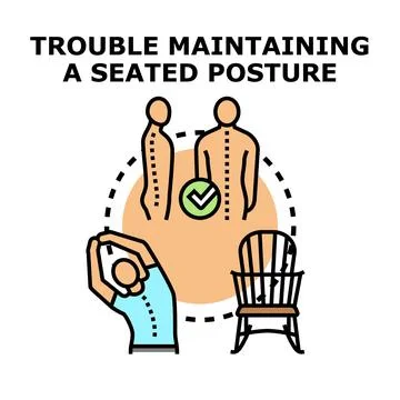 Correcting seated posture and spine health awareness Stock Illustration