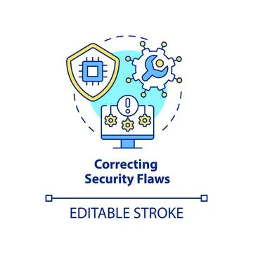 Correcting security flaws concept icon 스톡 일러스트
