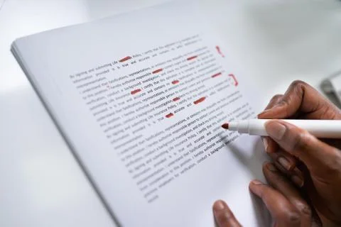 Correcting Spelling Mistake In Script Stock Photos