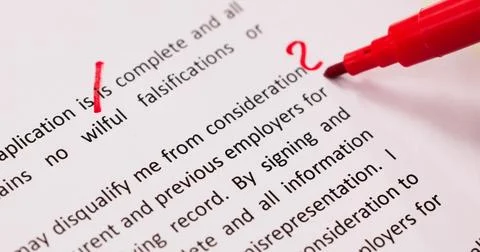 Correcting Spelling Mistake In Script Stock Photos