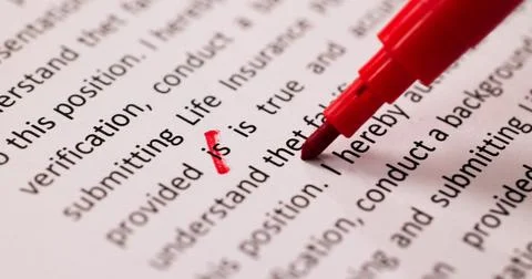 Correcting Spelling Mistake In Script Stock Photos