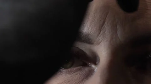 Correction and shaping of women's eyebrows in a beauty salon. eyebrow threading Stock Footage 155333524