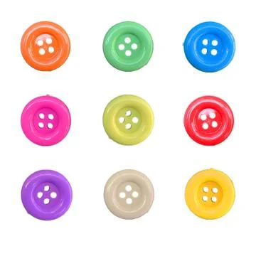 Correction of colorful button isolated Stock Photos