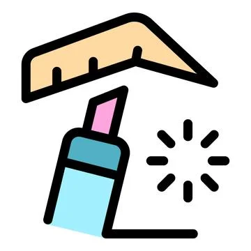 Correction fluid and ruler creating a perfect line Stock Illustration