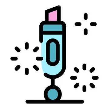Correction fluid pen shining brightly on a flat surface Stock Illustration