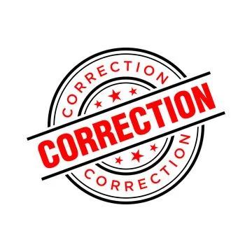 Correction Letter Rubber Stamp Template Design Stock Illustration
