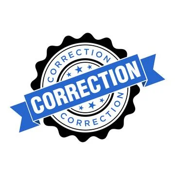 Correction Letter Rubber Stamp Template Design Stock Illustration