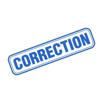Correction Letter Rubber Stamp Template Design Stock Illustration