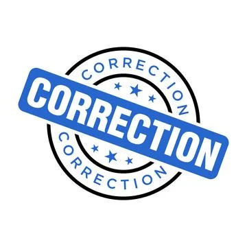 Correction Letter Rubber Stamp Template Design Stock Illustration