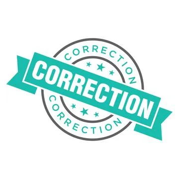 Correction Letter Rubber Stamp Template Design Stock Illustration