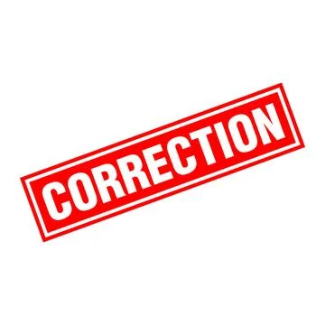 Correction Letter Rubber Stamp Template Design Stock Illustration