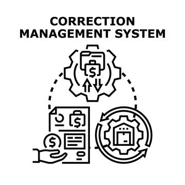 Correction management system concept implementing business operations Stock Illustration
