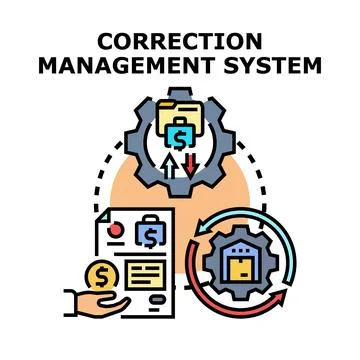 Correction management system concept implementing business operations Stock Illustration