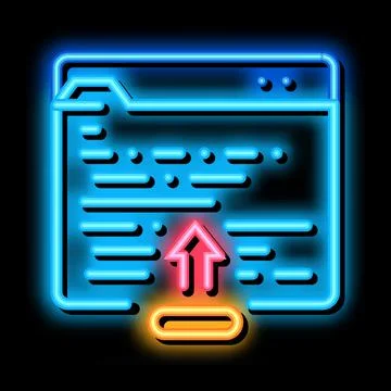 Correction of mistakes in text neon glow icon illustration Ilustração Stock