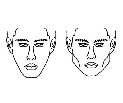 Correction of the shape of the face and chin Illustrazione stock