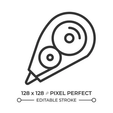 Correction tape pixel perfect line icon Stock Illustration