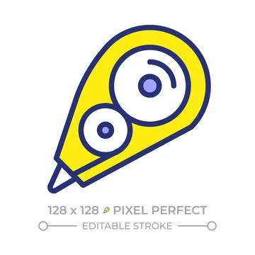 Correction tape pixel perfect line color icon Stock Illustration