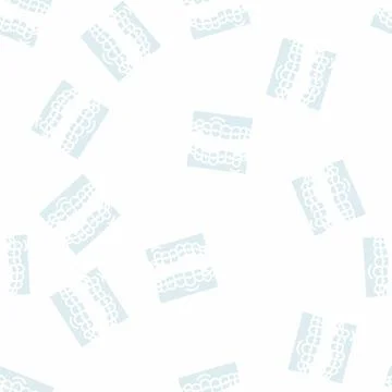Correction tooth braces glyph seamless pattern Illustrazione stock