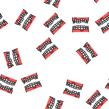 Correction tooth braces vector seamless pattern Stock Illustration