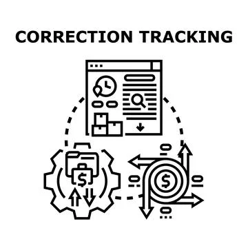 Correction tracking financial process management and business optimization Stock Illustration