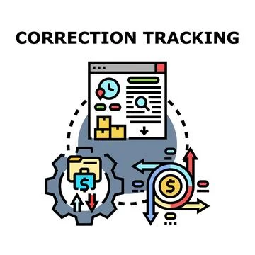 Correction tracking financial process management and business optimization Stock Illustration