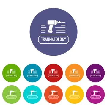 Correction traumatology icons set vector color Stock Illustration