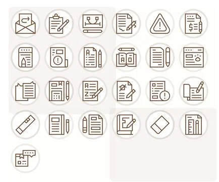 Correction Visual Pack containing 25 Regular Line Pixel Aligned Vector Icons Stock Illustration