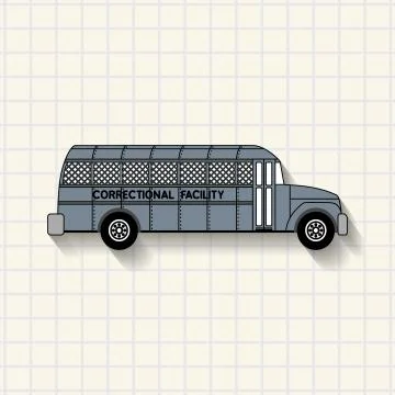 Correctional facility prison bus on mathematical squares paper Stock Illustration