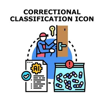 Correctional system classifying inmates handling drugs management Stock Illustration