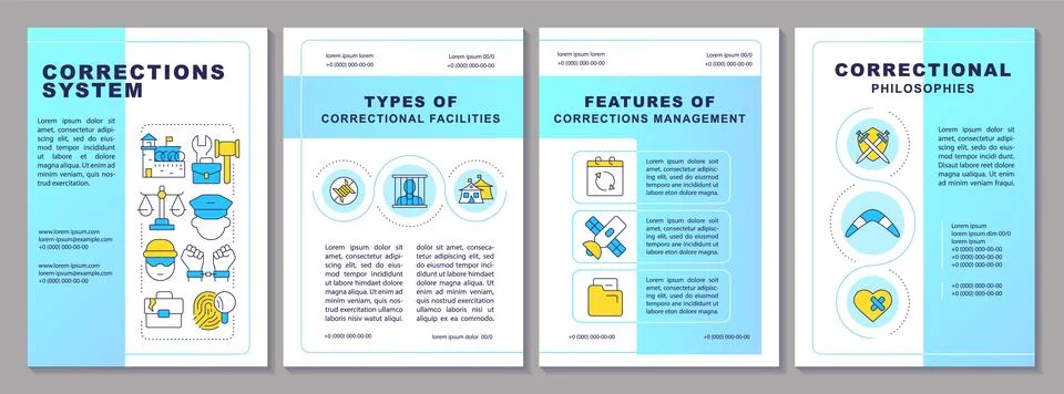 Corrections system blue brochure layout Stock Illustration